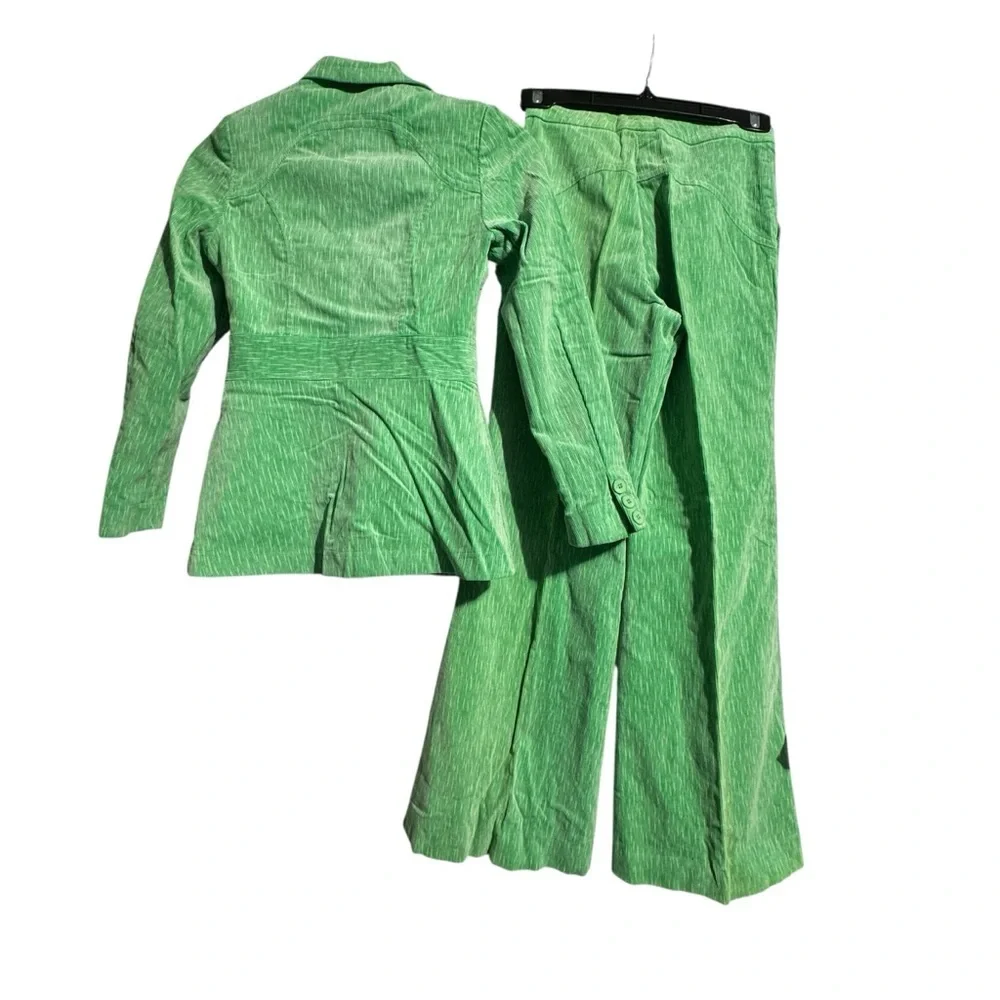 Vintage Boutique José Green Corduroy Suit Set ✨ Retro Mod Dark Academia Vibes - Picture 2 of 16